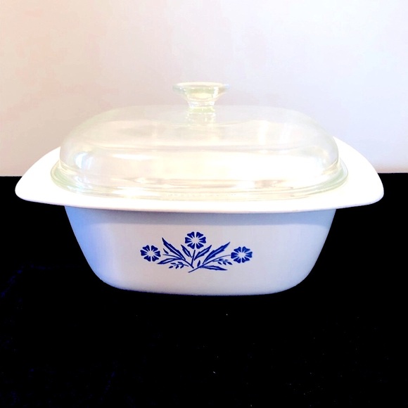 Vintage Corning Ware Blue Cornflower Dutch Oven - 5 Quart Casserole Dish With Lid